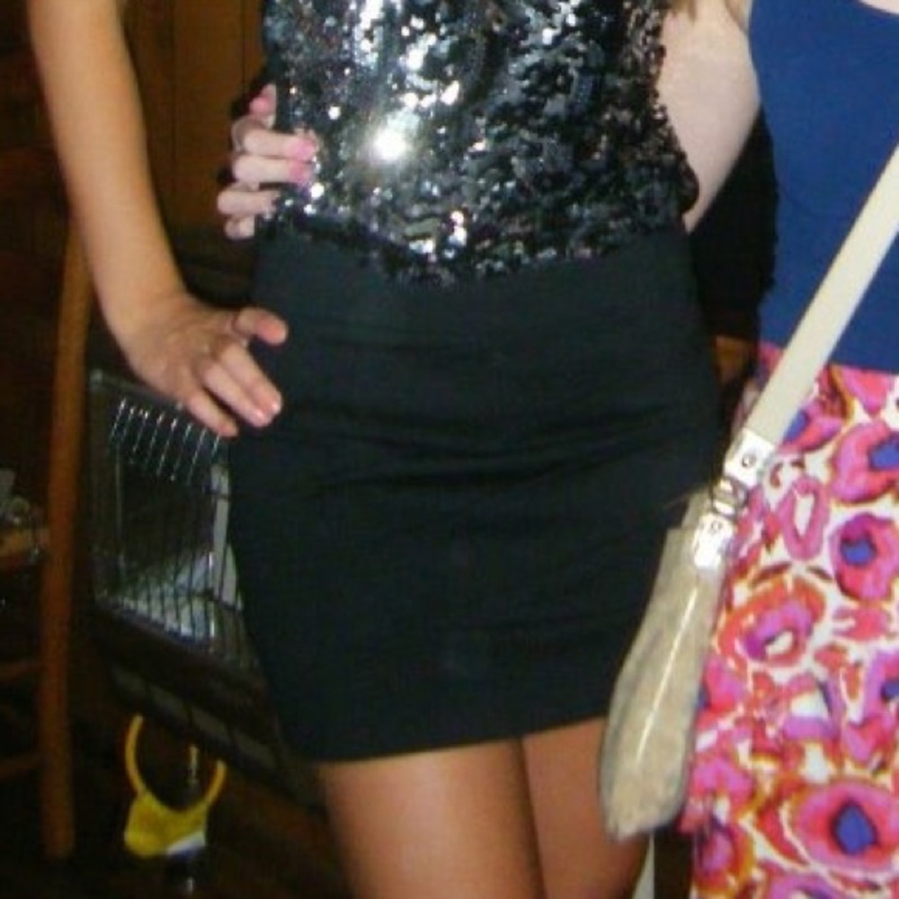 Black Express mini skirt